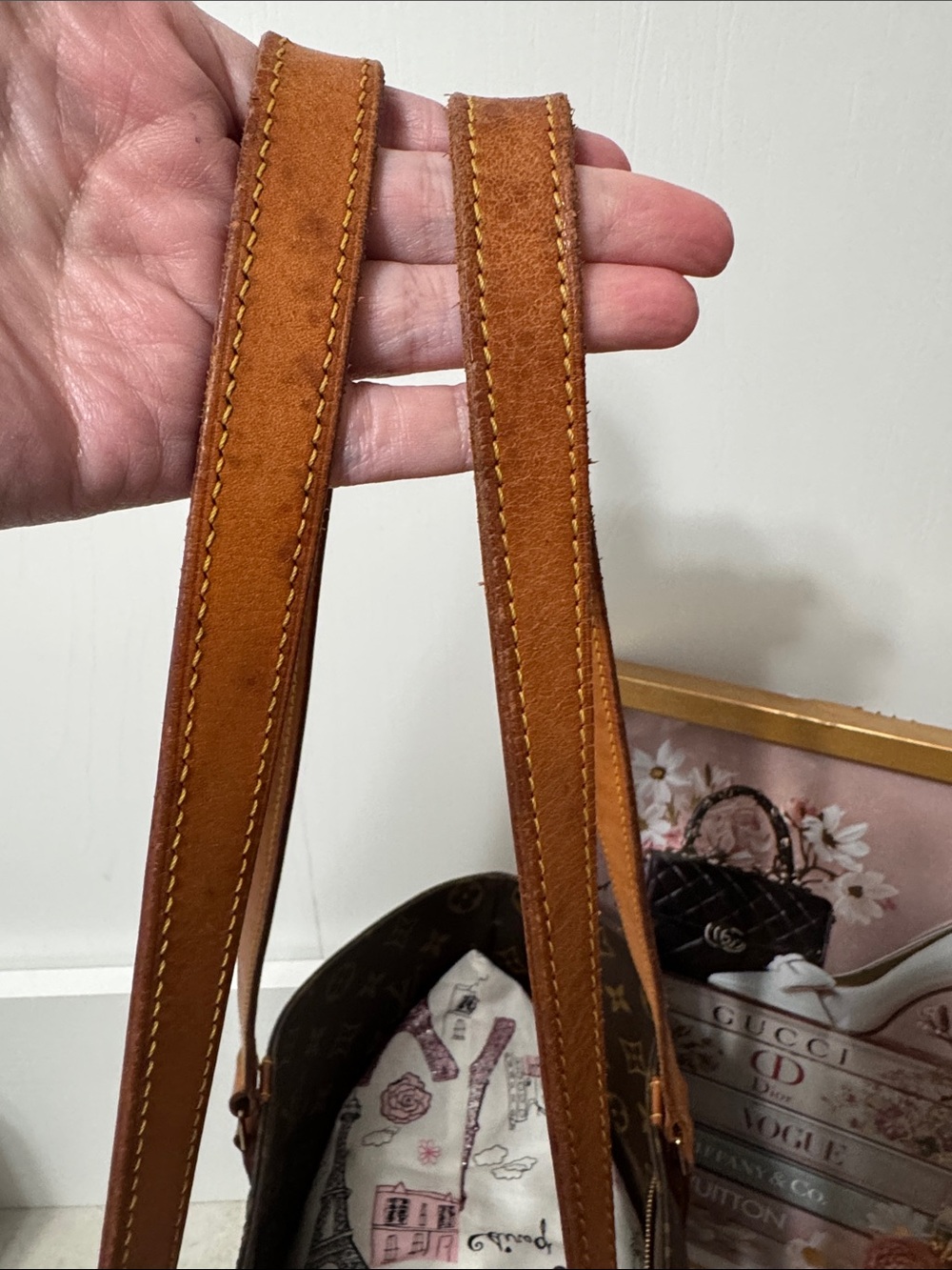 Louis Vuitton Monogram shopper Tote with Vachetta Leather Straps with COA - Picture 12 of 16